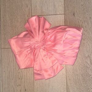 Mac Duggal Elegant Pink Satin Bow Top